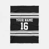Zwart wit team Jersey Fleece Deken (Voorkant)