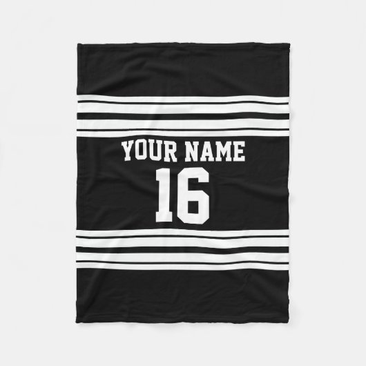 Zwart wit team Jersey Fleece Deken (Voorkant)