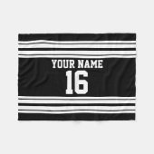 Zwart wit team Jersey Fleece Deken (Voorkant (Horizontaal))