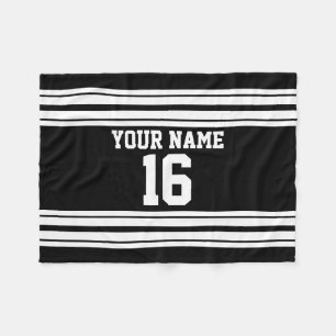 Zwart wit team Jersey Fleece Deken