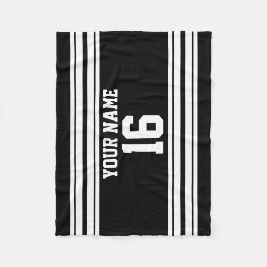 Zwart wit team Jersey Fleece Deken (Voorkant)