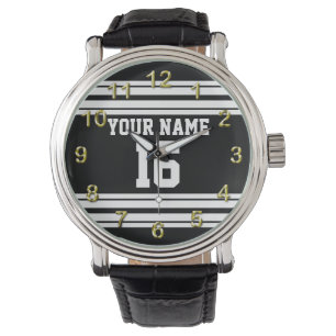 Zwart wit team Jersey Horloge
