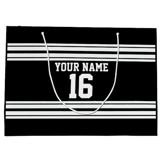 Zwart wit team Jersey Large Cadeautasje (Achterkant)