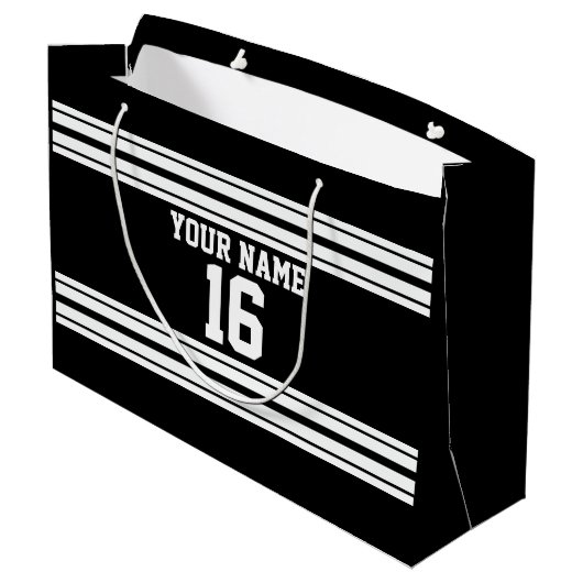 Zwart wit team Jersey Large Cadeautasje (Achterkant Gekanteld)