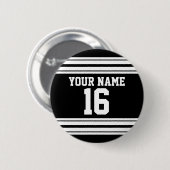 Zwart wit team Jersey Ronde Button 5,7 Cm (Voorkant /achterkant)