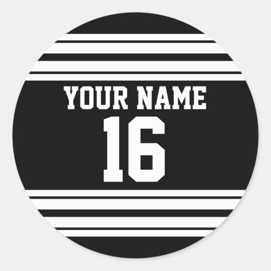 Zwart wit team Jersey Ronde Sticker (Voorkant)