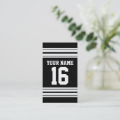 Zwart wit team Jersey Visitekaartje (Staand voorkant)