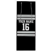 Zwart wit team Jersey Wijn Cadeautas (Voorkant)