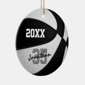 zwart wit team kleuren basketbal keramisch ornament (Rechts)