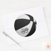 zwart wit team kleuren jongens basketbal ronde sticker (Envelop)
