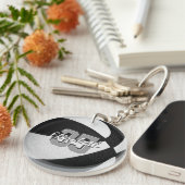 zwart wit team kleuren jongens basketbal sleutelhanger (Voorkant Rechts)