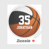 zwart wit team kleuren jongens basketbal sticker (Vel)