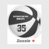 zwart wit team kleuren jongens basketbal sticker (Vel)