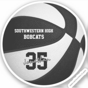 zwart wit team kleuren jongens basketbal sticker