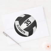 zwart wit team kleuren jongens volleybal ronde sticker (Envelop)