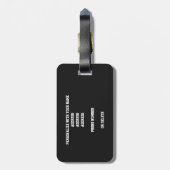 zwart wit team kleuren meisjes volleybal bagagelabel (Achterkant verticaal)