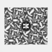 zwart wit team kleuren meisjes volleybal fleece deken (Voorkant (Horizontaal))