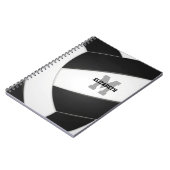 zwart wit team kleuren meisjes volleybal notitieboek (Linkerzijde)