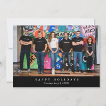 Zwart & Wit Teamfoto Klein Bedrijf Nieuwskaart