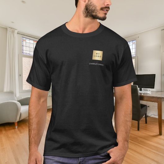 Zwart wit teamnaam logo bedrijf t-shirt