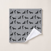 Zwart-wit teckel bad handdoek (Wasdoekje)