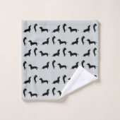 Zwart-wit teckel bad handdoek (Wasdoekje)