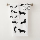 Zwart-wit teckel bad handdoek (Insitu)