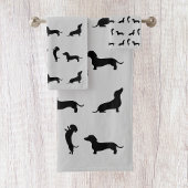 Zwart-wit teckel bad handdoek