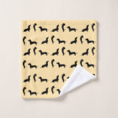 Zwart-wit teckel bad handdoek (Wasdoekje)