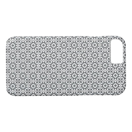 Zwart-wit Tegel in Spaanse stijl Case-Mate iPhone Case (Achterkant (Horizontaal))