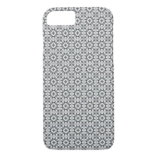 Zwart-wit Tegel in Spaanse stijl Case-Mate iPhone Case (Achterkant)