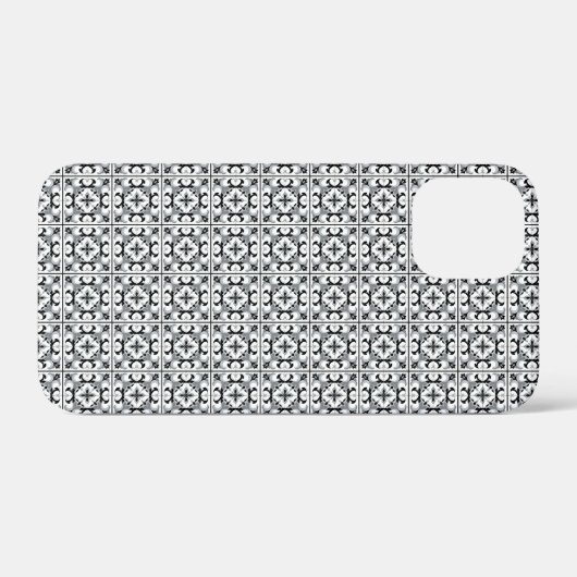 Zwart-wit Tegel in Spaanse stijl Case-Mate iPhone Case (Achterkant (horizontaal))