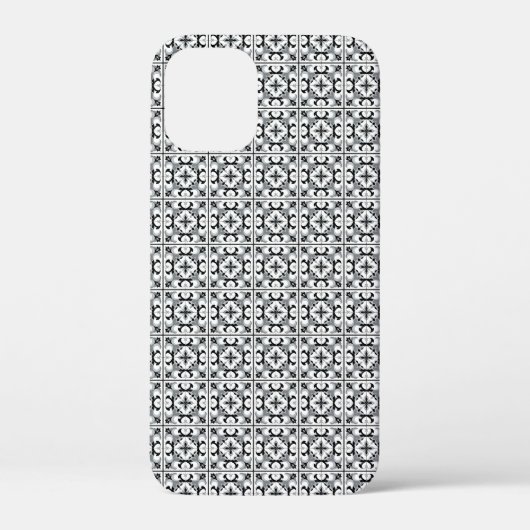 Zwart-wit Tegel in Spaanse stijl Case-Mate iPhone Case (Achterkant)