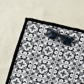 Zwart-wit Tegel in Spaanse stijl Strandlaken (In situ)