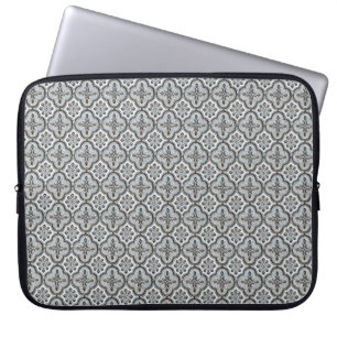  zwart-wit  Tegel patroon Laptop Sleeve