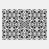 Zwart-wit Tegel Patroon Set 1 Inpakpapier Vel (Voorkant 3)