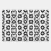 Zwart-wit Tegel Patroon Set 2 Inpakpapier Vel (Voorkant 2)