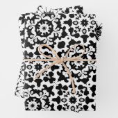 Zwart-wit Tegel Patroon Set 2 Inpakpapier Vel (In situ)