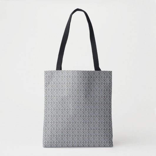  zwart-wit  Tegel patroon Tote Bag (Voorkant)