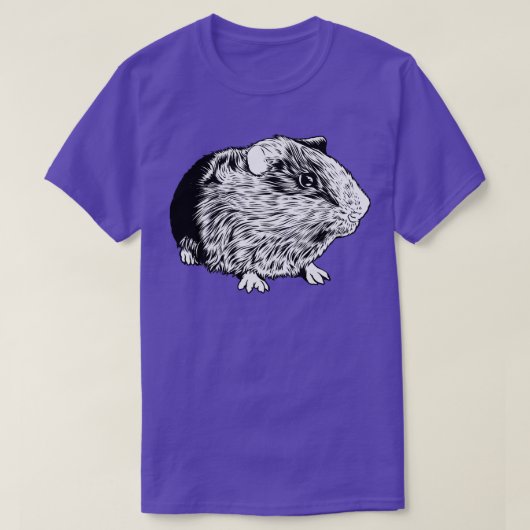 Zwart-wit tekening cavia t-shirt (Design voorkant)