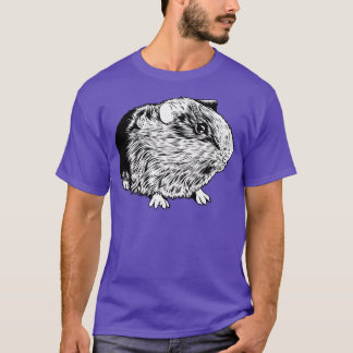 Zwart-wit tekening cavia t-shirt