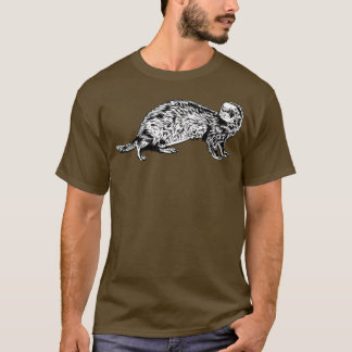 Zwart-wit tekening fret t-shirt