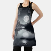 zwart-wit tekening, het meer en de sterren schort (Insitu)