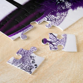 Zwart-wit tekening met Crazy Paarse Tree Legpuzzel (Zijkant)