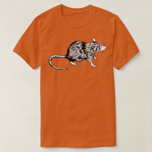 Zwart-wit tekening Rat T-shirt (Design voorkant)