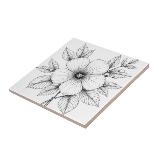 Zwart-wit tekening tegeltje (Zijkant)