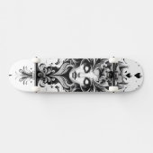 Zwart-wit tekening van een vrouw persoonlijk skateboard (Horizontaal)