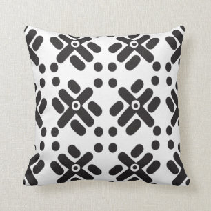 Zwart-wit "Teku" Sierkussen afdrukken