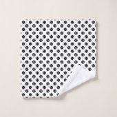 Zwart-wit tennisbalprint met aangepaste naam bad handdoek (Wasdoekje)