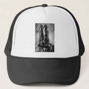 Zwart-wit Tenor Saxofoon Trucker Pet